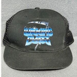 Lurking Class Mens Black Mesh Trucker Hat Skull Reaper Graphic Snapback